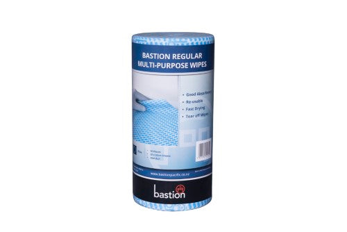 Cloth Regular Duty Wipes in blue, 300mm x 500mm, 90 leaf wipes for efficient cleaning in industrial and household settings.