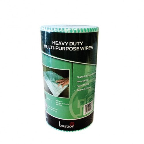 Heavy-duty green cloth wipes, 300mm x 500mm, durable, absorbent, perfect for tough cleaning tasks, 90 wipes per pack.