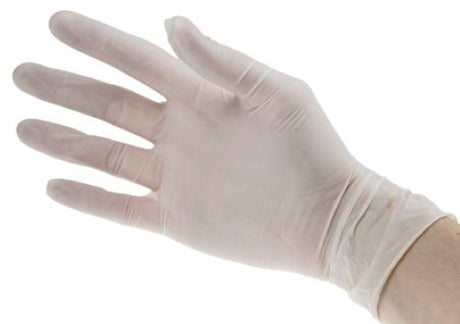 Latex powder-free gloves in a pack of 100, offering comfort, protection, and excellent tactile sensitivity for various tasks.