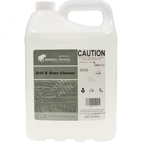 5-liter bottle of Grill & Oven Cleaner, effective against tough grease and grime, eco-friendly and powerful for spotless kitchens.