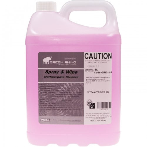 5L Green Rhino all-purpose cleaner bottle, effectively removes stains and grime for a sparkling clean, eco-friendly solution.