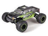 Radio Control 1/12 RTR EP Smyter 4WD Monster Truck in green, showcasing durable design, LED lights, and adjustable speed features.