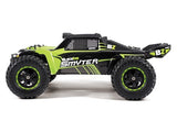 Vibrant green 1/12 RTR EP Smyter 4WD DT RC truck with advanced suspension, splashproof design, and LED lights for thrilling adventures.