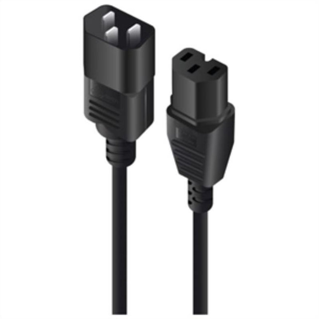 Alogic 2m power cord for Switch, designed for high temps, features notched IEC C15 connector and lifetime warranty.