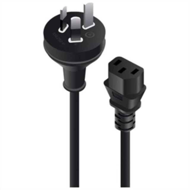 Alogic 3m power cord for computers, 250V AC, SAA approved, featuring IEC-C13 connector and Australian 3-pin plug.