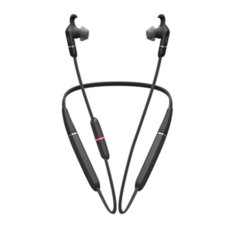 Jabra EVOLVE 65e MS wireless earset with snug earbuds, noise-cancelling mic, and long battery life for professionals.