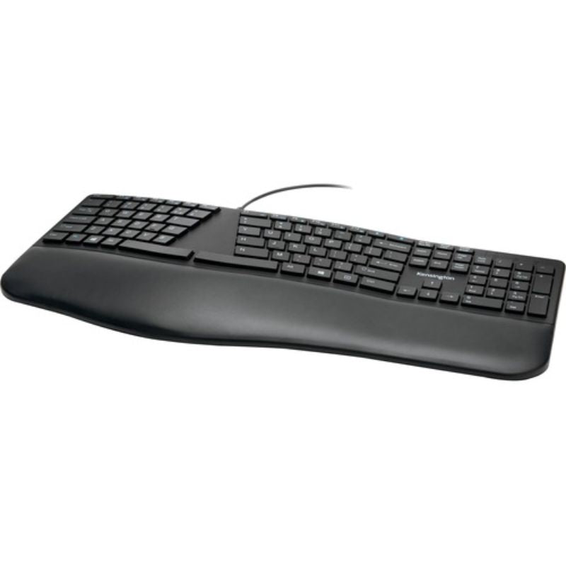 Kensington Pro Fit Ergo Wired Keyboard - Cable Connectivity - USB Type A Interf