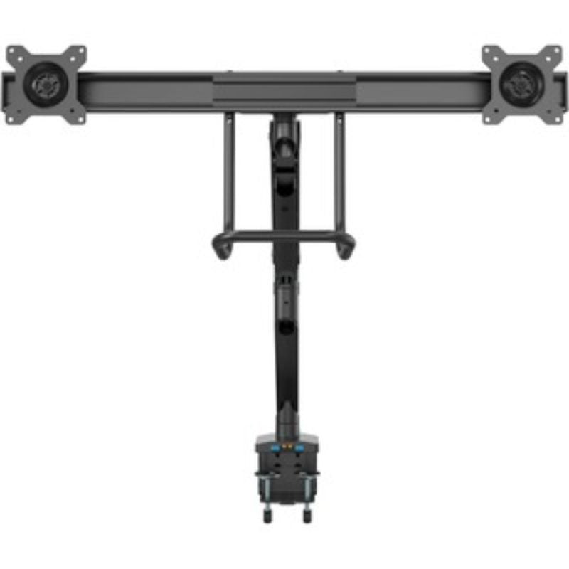 StarTech Dual Monitor Arm for 17"-32" screens, with USB, audio, tilt, swivel, and ergonomic design for workspace optimization.