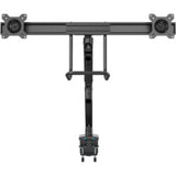 Startech Desk Mount Dual Monitor Arm with USB; supports 17"-32" screens, offers full motion, tilt, swivel, and ergonomic space-saving design.