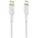 Belkin 1m Lightning to USB-C data transfer cable, MFi certified for fast charging and seamless connectivity in white.