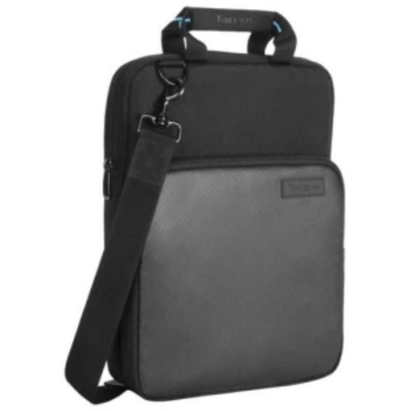 Targus 11-12IN Vertical Rugged Case designed to protect laptops with reinforced panels and shock-absorbing compartment.