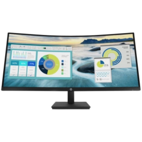 HP P-Series P34HC G4 34-inch WQHD monitor with 100Hz, adjustable height, and multiple connectivity options.