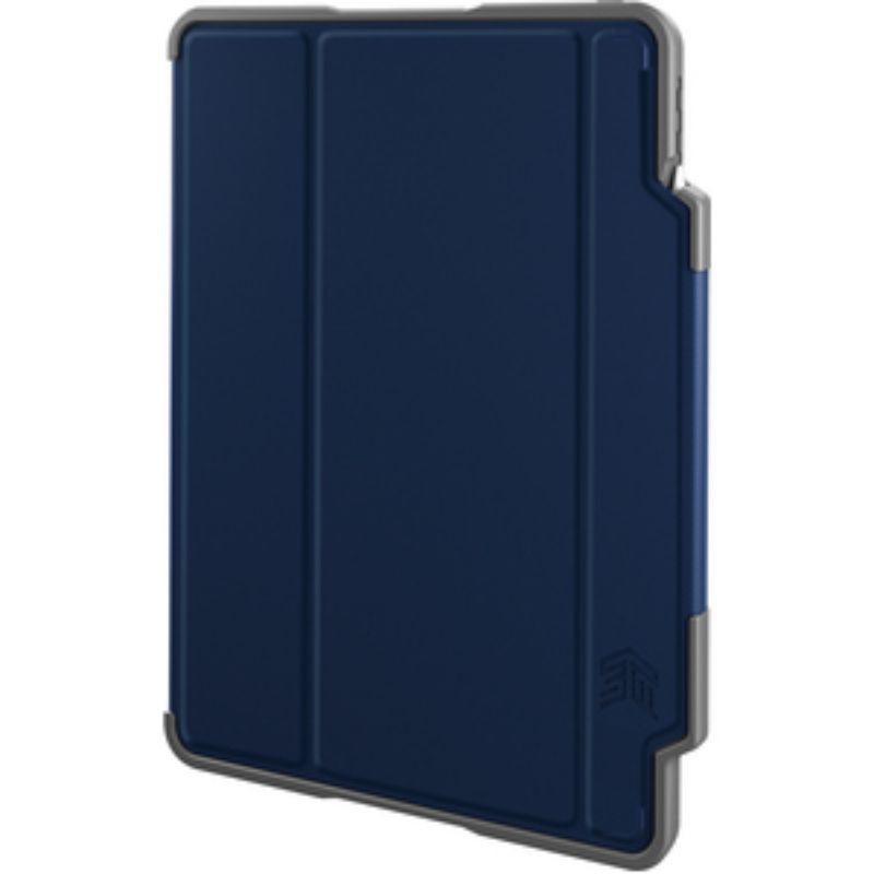 Durable midnight blue carrying case for 10.9" iPad Air, featuring a transparent back, magnetic closure, and Apple Pencil storage.