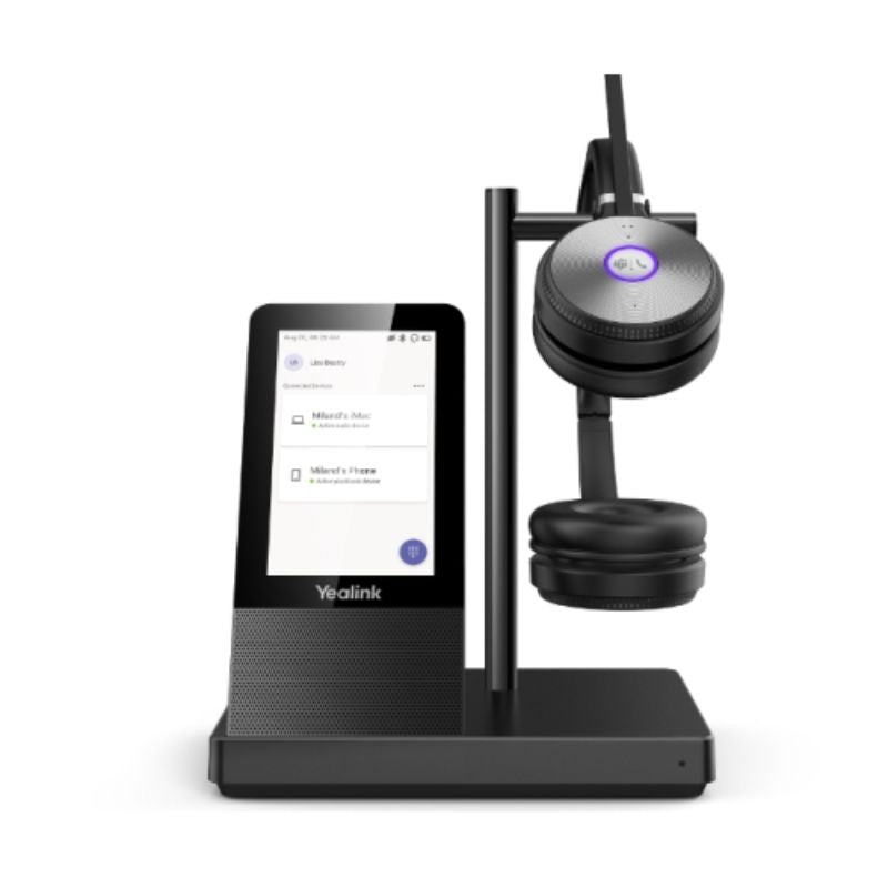 Yealink BUNDLE featuring WH66 DUAL Wireless Headset and WHC60 UC Workstation for seamless Microsoft Teams communication.