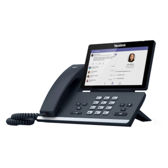 Yealink MP58-WH IP Phone in classic gray featuring a 7-inch touchscreen, Bluetooth, and optimized for Microsoft Teams.