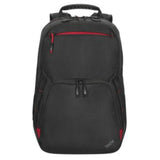 Eco-friendly Lenovo ThinkPad Essential Plus backpack with padded straps, spaced compartments, and weather-resistant ballistic nylon.