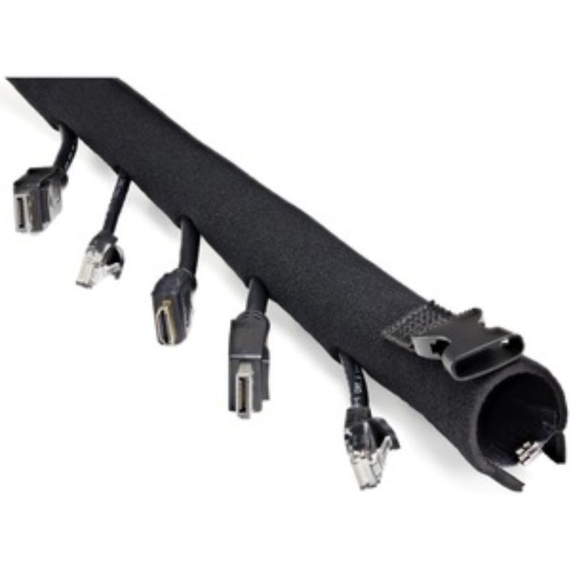 StarTech.com Cable Sleeve - Black - 1 Pack - Neoprene, Rubber