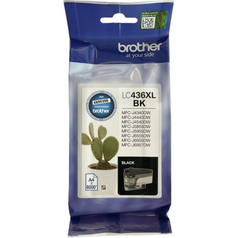 Black Brother LC436XLBK ink cartridge for inkjet printers, offers up to 6,000 pages of high-quality, reliable prints.