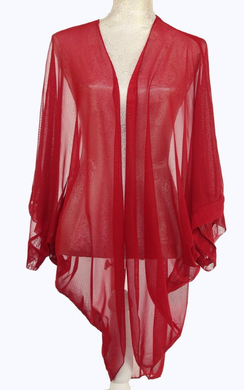 Leigh Shrug Cape Solid Colour - RED