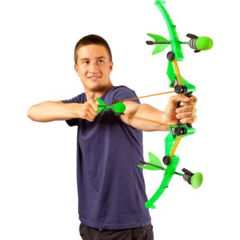 Colorful Air Storm Z-Tek Bow by Zing, designed for ages 14+, includes foam arrows for safe outdoor archery fun.