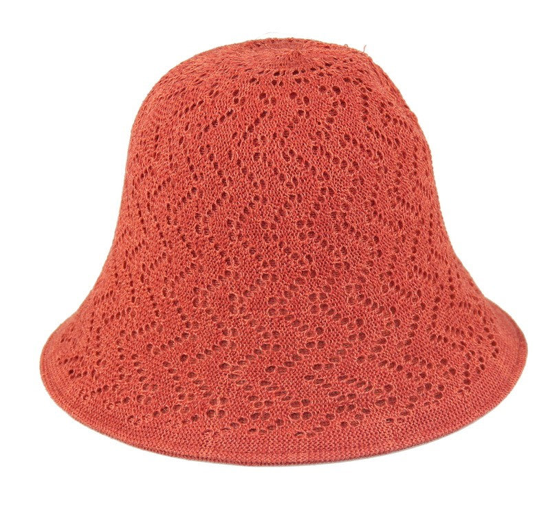 Reversible rust bucket hats in lace and plain styles, perfect for versatile summer fashion, set of 2.
