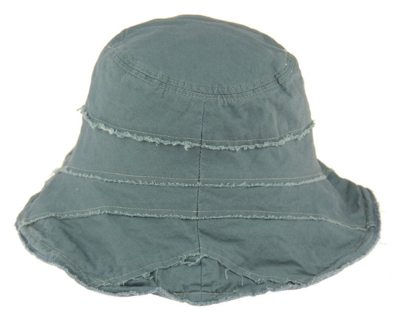 Hat - Ragged Edge Breton Cotton - BLUE