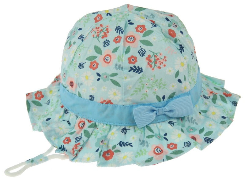 Hat - Blue Floral Kids Bucket 50cm - 50cm - Set of 2