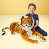 Lifelike 40-inch Siberian tiger plush by Melissa & Doug, perfect for imaginative play and cuddly adventures.