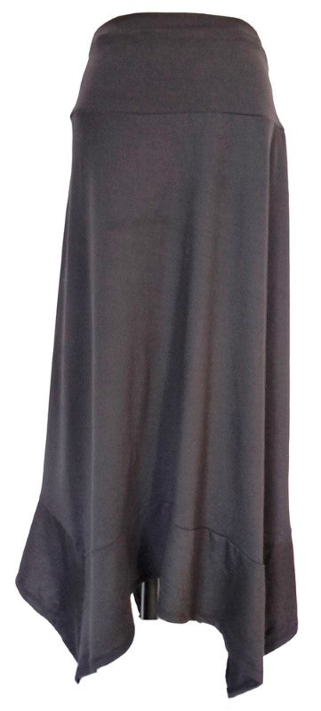 Bias Cut Stretch Waist Skirt - BLACK - Smartfox