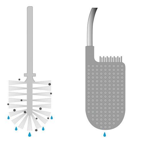 Flex Lite Toilet Brush 2-Pack (Grey) - Joseph Joseph