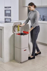 Totem Compact 40L Recycling Bin (Stone) - Joseph Joseph