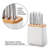 Furi Stone Knife Block Set Snow Terrazzo 6 Piece