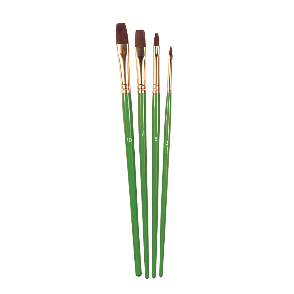 Humbrol Flat Brush Pack of 4 featuring high-quality bristles for smooth paint application on various surfaces.