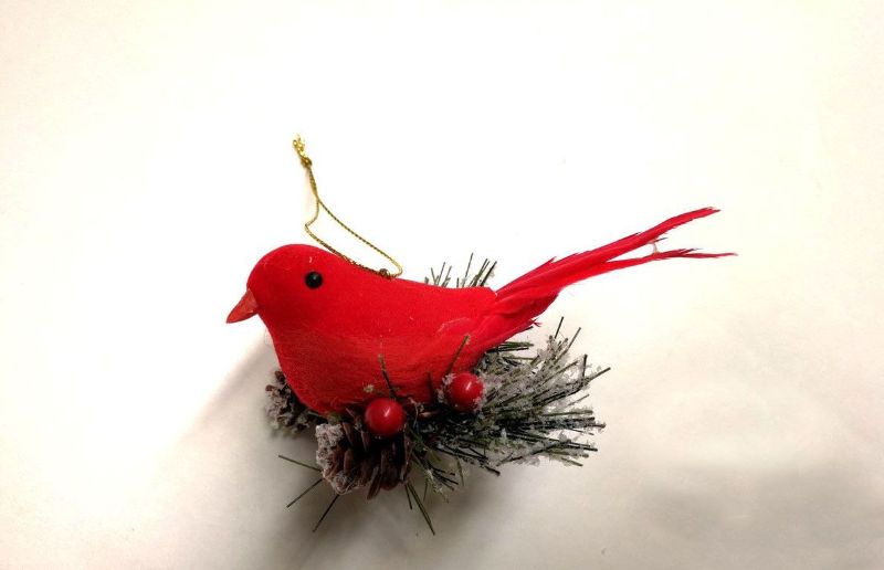 Ornament - Dove with Pine Décor (Red)