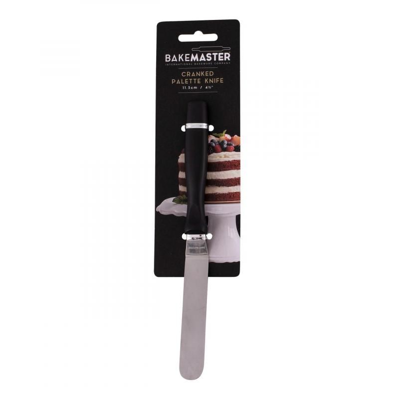 Cranked Palette Knife by Bakemaster, 11cm - ideal for precise icing, lifting cakes, and achieving smooth finishes in baking.