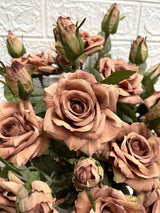 Artificial Flower Stem - Victoria Rose (Brown)