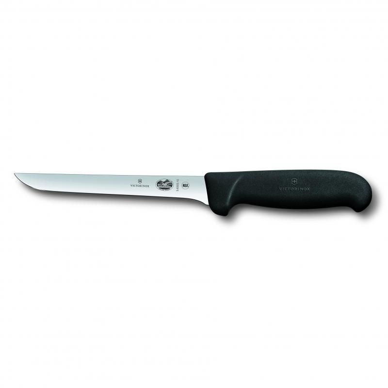 Boning Knife - Victorinox Straight Wide Blade Fibrox  Black (15cm)