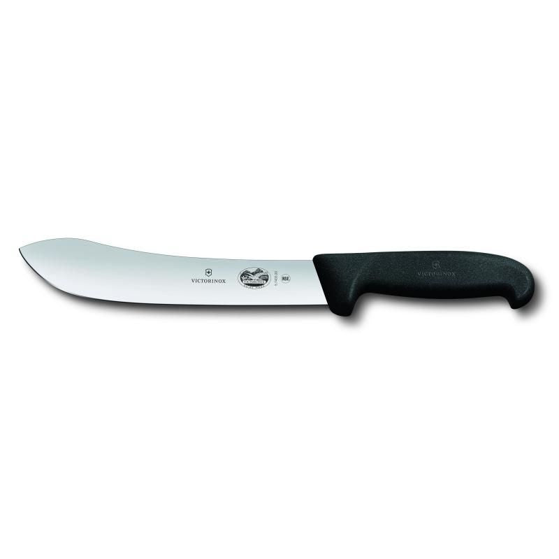 Butchers Knife - Victorinox Wide Tip Blade Fibrox  Black (20cm)
