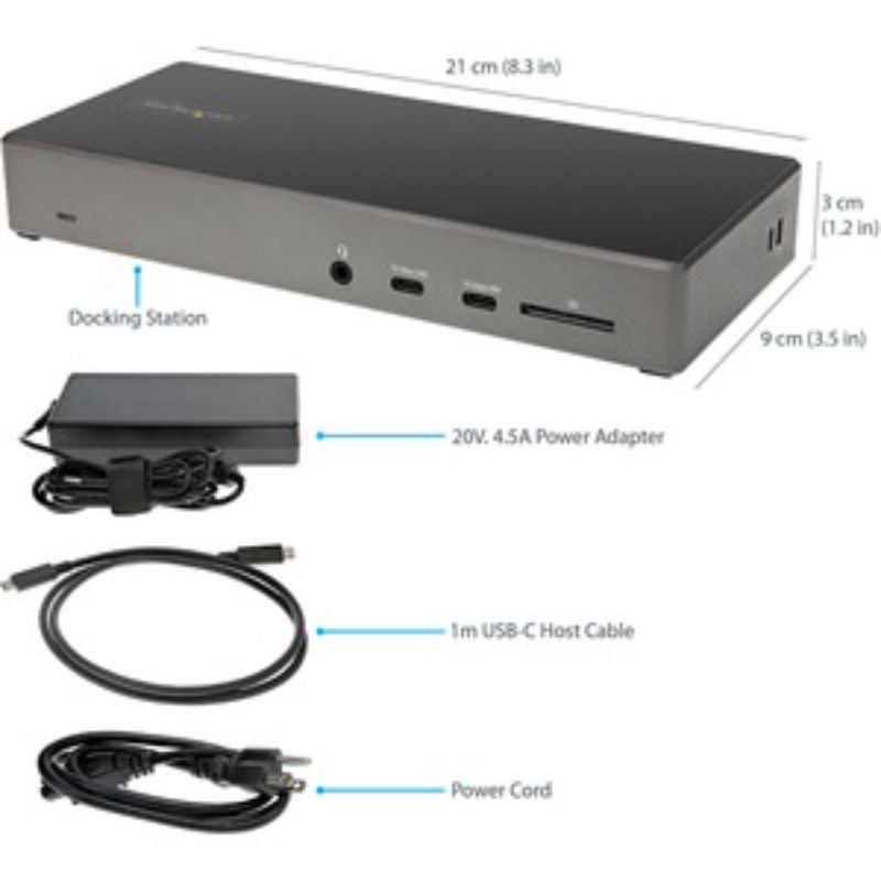 StarTech.com USB C Dock, Triple 4K Monitor USB-C Docking Station with DP 1.4 & D