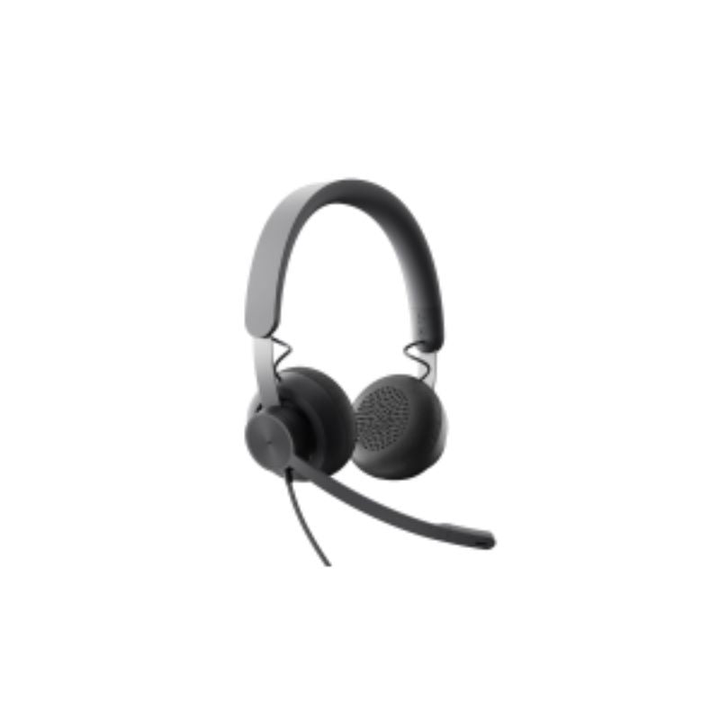 Logitech ZONE WIRED UC HEADSET with noise-canceling mic, lightweight design, USB-C/A compatibility, ideal for professional calls.