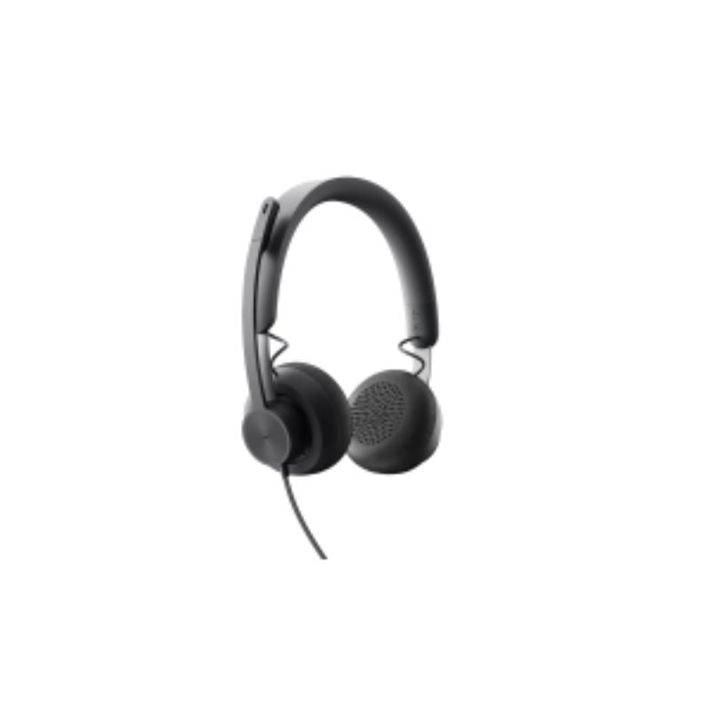 Logitech ZONE WIRED UC HEADSET: USB headset with advanced noise-canceling mic, lightweight design, and in-line call controls.