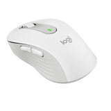 Logitech Signature M650 Optical Wireless Mouse in Off White with customizable buttons, silent clicks, and SmartWheel scrolling.