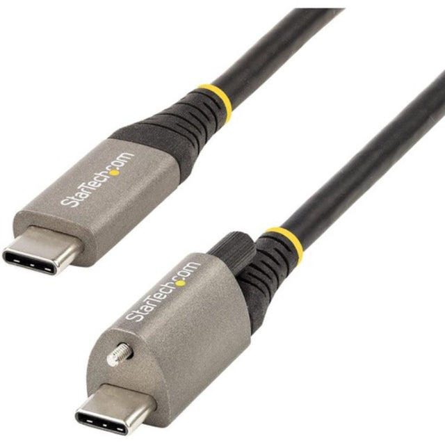 StarTech.com 1m USB-C cable with top screw locking, 10 Gbps speed, 100W power delivery, and 8K video support.