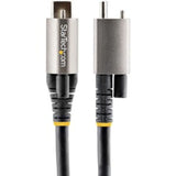 USB-C cable with top screw lock, supports 10 Gbps transfer, 100W Power Delivery, and 8K video output for reliable connections.