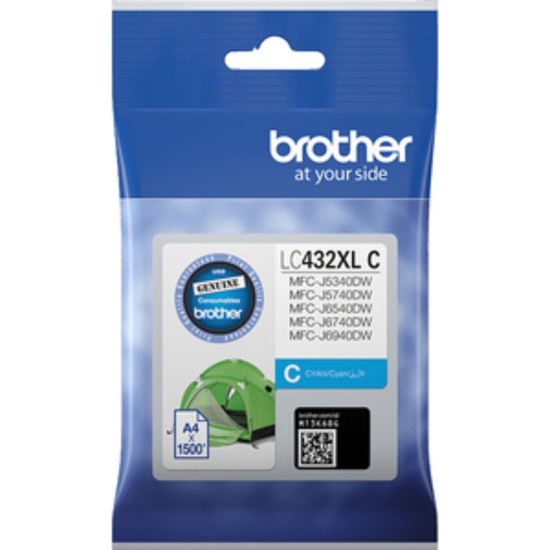 Brother LC432XLC Original Ink Cartridge - Single Pack - Cyan - Inkjet - High Yie