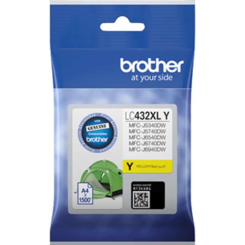 Brother LC432XLY Original Ink Cartridge - Single Pack - Yellow - Inkjet - High Y