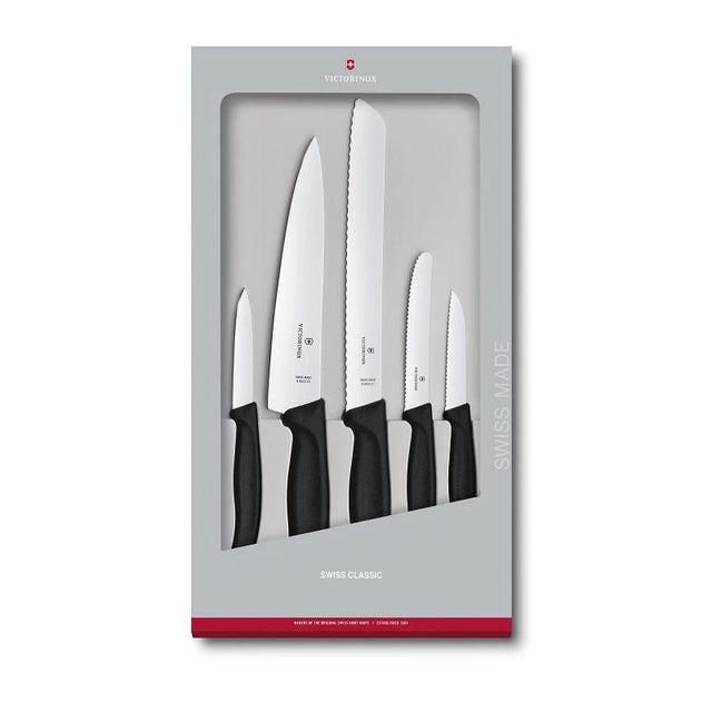 Victorinox Swiss Classic Kitchen Set (5pcs) featuring ergonomic knives for precise chopping, slicing, and dicing with Swiss craftsmanship.