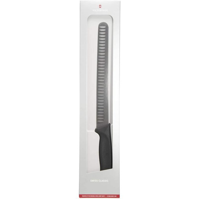 Slicing Knife - Victorinox Classic Round Tip Wide Fluted Blade Black (25cm)