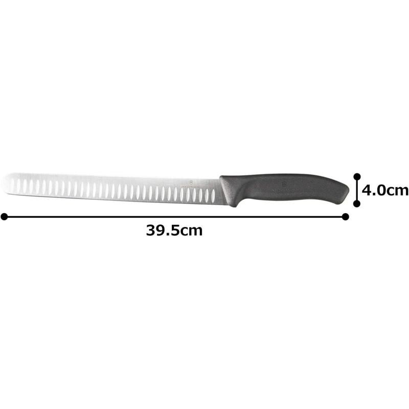 Slicing Knife - Victorinox Classic Round Tip Wide Fluted Blade Black (25cm)
