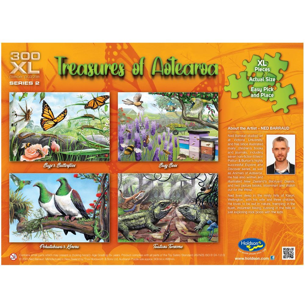 Holdson Puzzle - Set of Four Treasures of Aotearoa S2, 96pc Frame Tray Series